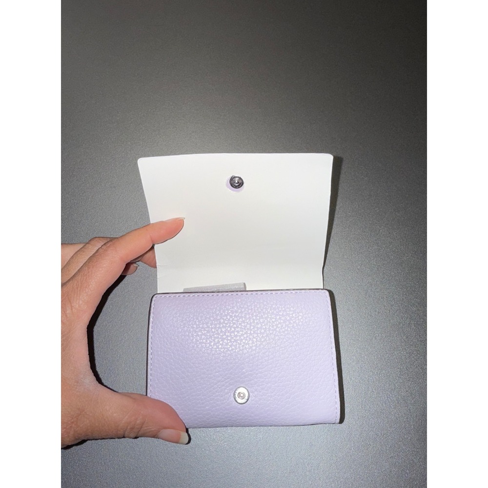 Kate Spade Kayla Pebbled Leather Small L-Zip Bifold Wallet Light Froz KK056 - Picture 6 of 9